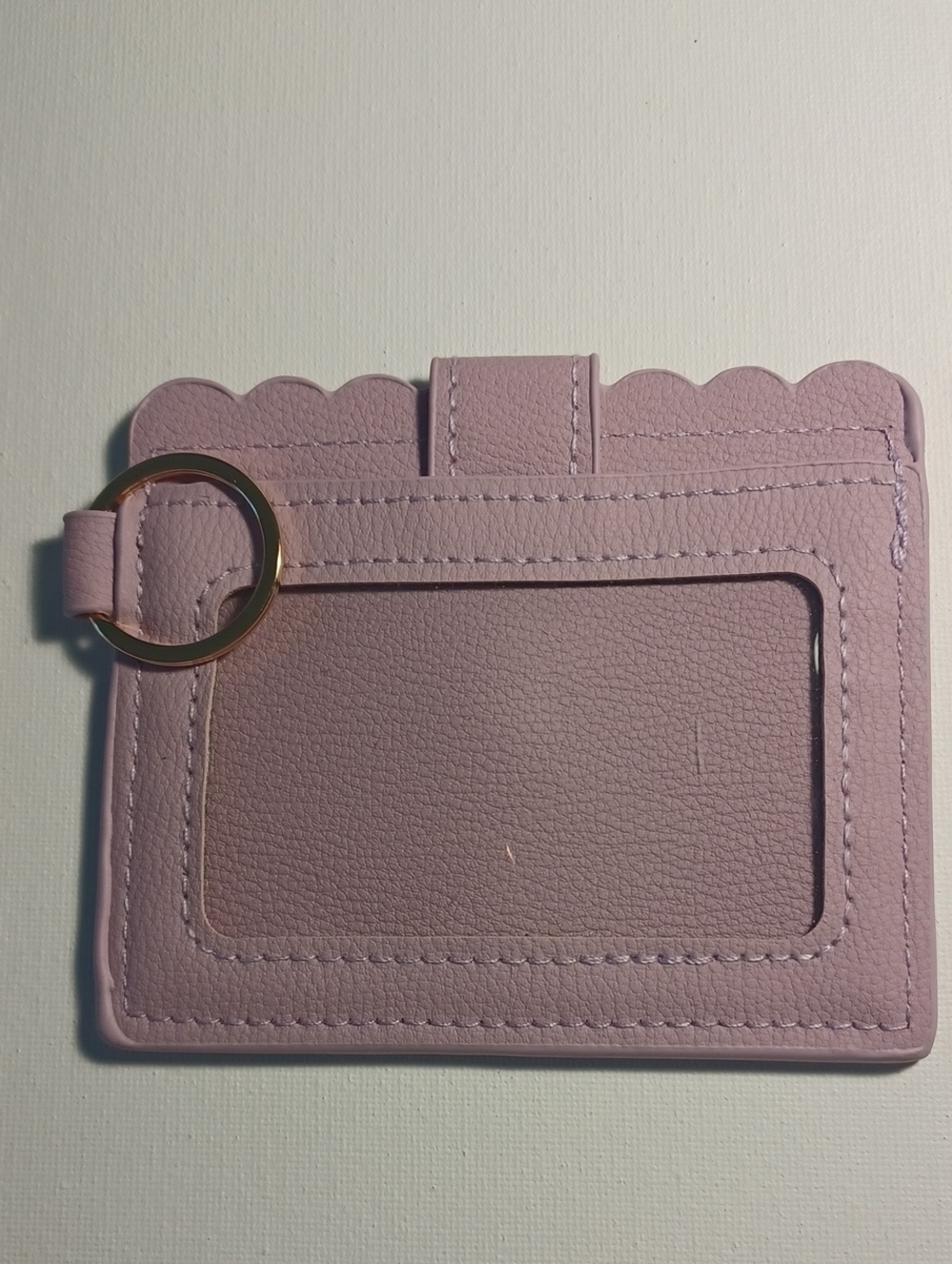 Pink Scalloped Card Holder with Key Ring